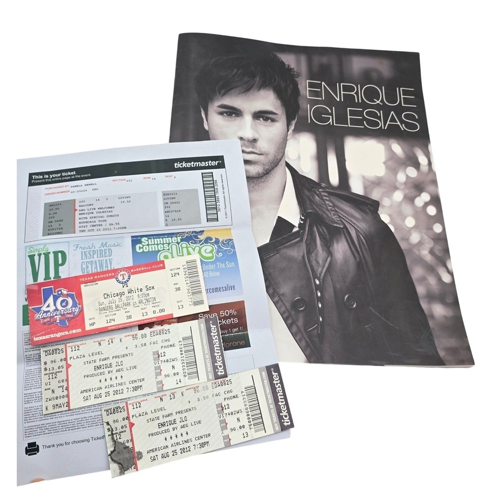 Enrique Iglesias Euphoria Tour 2011 Program Book and Concert Ticket Stub Lot N3